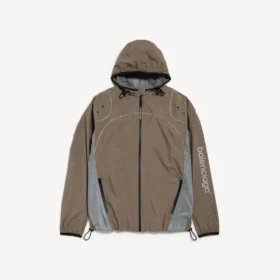 Giacca da uomo techwear con zip, colore grigio