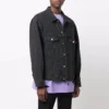 Giacca in Denim BB con effetto spray, vestibilità larga “Dark Grey White” 678354TIWA21440