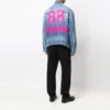 Giacca in denim BB Sprayed, vestibilità larga “Electric Blue Fuchsia” 678354TCW030406
