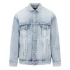 Giacca in denim BB Sprayed, vestibilità larga “Light Blue Yellow” 678354TDW143341