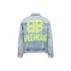 Giacca in denim BB Sprayed, vestibilità larga “Light Blue Yellow” 678354TDW143341