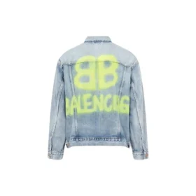 Giacca in denim BB Sprayed, vestibilità larga “Light Blue Yellow” 678354TDW143341
