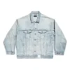 Giacca in denim con etichetta taglia “Blue” 767947TDW144016