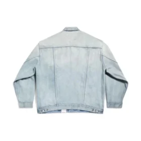 Giacca in denim con etichetta taglia “Blue” 767947TDW144016