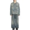 Giacca in Denim con graffiti “Light Blue” 721708TOW664036