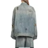 Giacca in Denim con graffiti “Light Blue” 721708TOW664036