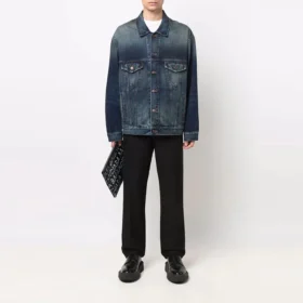 Giacca in Denim con logo ricamato “Blue” 671889TJW754021