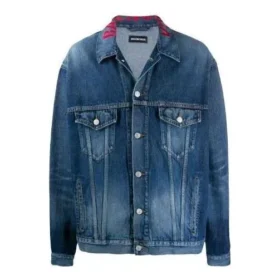 Giacca in Denim con logo sul collo “Blu” 571324TCW032340