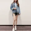 Giacca in Denim con logo sul retro “Blue Green” 606170TDW144065