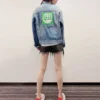 Giacca in Denim con logo sul retro “Blue Green” 606170TDW144065