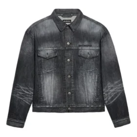 Giacca in Denim con logo sul retro, vestibilità ampia, “Fake Wash Black” 620728TIW435720