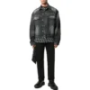Giacca in Denim con logo sul retro, vestibilità ampia, “Fake Wash Black” 620728TIW435720