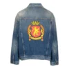 Giacca in Denim con toppa con emblema sul retro “Blue” 697781TBP484455