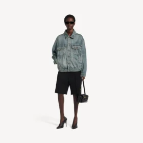 Giacca in denim da donna “Kick” in blu vintage sporco