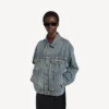 Giacca in denim da donna “Kick” in blu vintage sporco