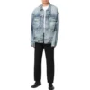 Giacca in Denim oversize con tagli e anelli “Blu” 697779TMW264437