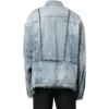 Giacca in Denim oversize con tagli e anelli “Blu” 697779TMW264437
