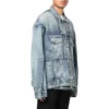 Giacca in Denim oversize con tagli e anelli “Blu” 697779TMW264437