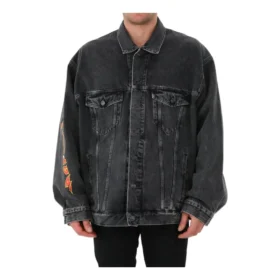 Giacca in Denim oversize Metallica “Washed Black Orange” 694504TBP471055