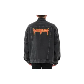 Giacca in Denim oversize Metallica “Washed Black Orange” 694504TBP471055