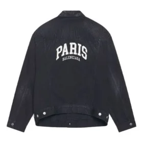 Giacca in Denim oversize “Washed Black White” di Cities Paris 690198TBP479034