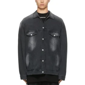 Giacca in denim slavato, vestibilità larga “Black” 662772TKVG51000