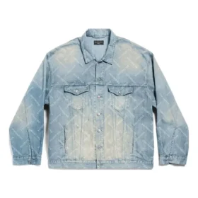 Giacca oversize Bal Diagonal Allover “Denim giapponese anellato azzurro” 773616TPW534868