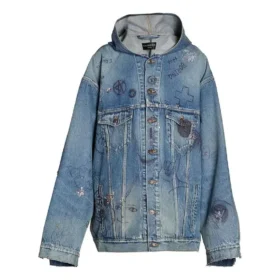 Giacca oversize con cappuccio “Blue” 719315TNW56-4268
