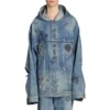 Giacca oversize con cappuccio “Blue” 719315TNW56-4268