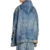 Giacca oversize con cappuccio “Blue” 719315TNW56-4268