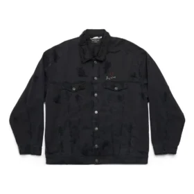 Giacca oversize “Je t’aime” “Nera” 751357TNW111700