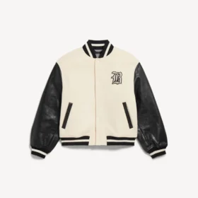 Giacca varsity da uomo Balenciaga | Collaborazione NBA, colore avorio