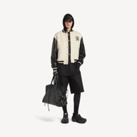 Giacca varsity da uomo Balenciaga | Collaborazione NBA, colore avorio