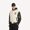 Giacca varsity da uomo Balenciaga | Collaborazione NBA, colore avorio