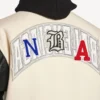 Giacca varsity da uomo Balenciaga | Collaborazione NBA, colore avorio