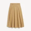 Gonna da donna in cotone a trapezio color cammello Gonna da donna in cotone a trapezio color cammello