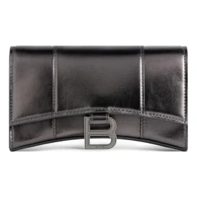 Hourglass Wallet with Chain in Metallic Grey 6560502AAVG1314