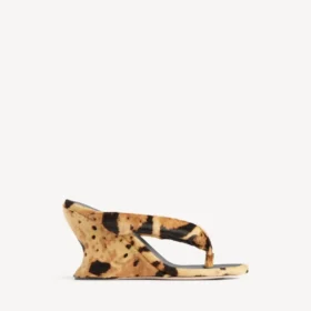 Infradito con zeppa Gaeta da donna in stampa leopardata