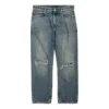Jeans a gamba dritta con effetto consumato “Blue” 745149THW254245