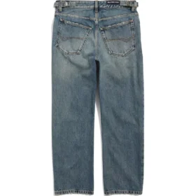 Jeans a gamba dritta con effetto consumato “Blue” 745149THW254245