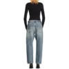 Jeans a gamba dritta con effetto consumato “Blue” 745149THW254245