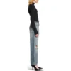 Jeans a gamba dritta con effetto consumato “Blue” 745149THW254245