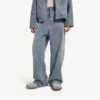 Jeans baggy da uomo con cuciture in stile Denim, blu scuro Jeans baggy da uomo con cuciture in stile Denim, blu scuro