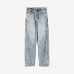 Jeans da donna con cuciture intrecciate in blu chiaro sbiancato