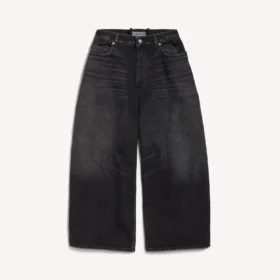 Jeans da uomo a vita curva in nero