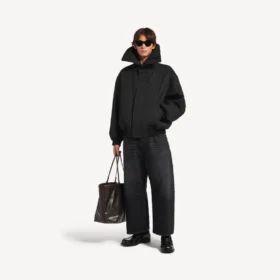 Jeans da uomo a vita curva in nero