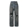 Jeans larghi con tasche rattoppate “Blu” 751111TDW143359