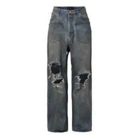 Jeans larghi con tasche rattoppate “Blu” 751111TDW143359