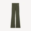 Leggings svasati da donna in stile techwear nei colori kaki/lime