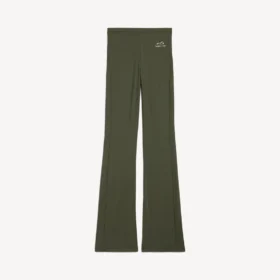 Leggings svasati da donna in stile techwear nei colori kaki/lime